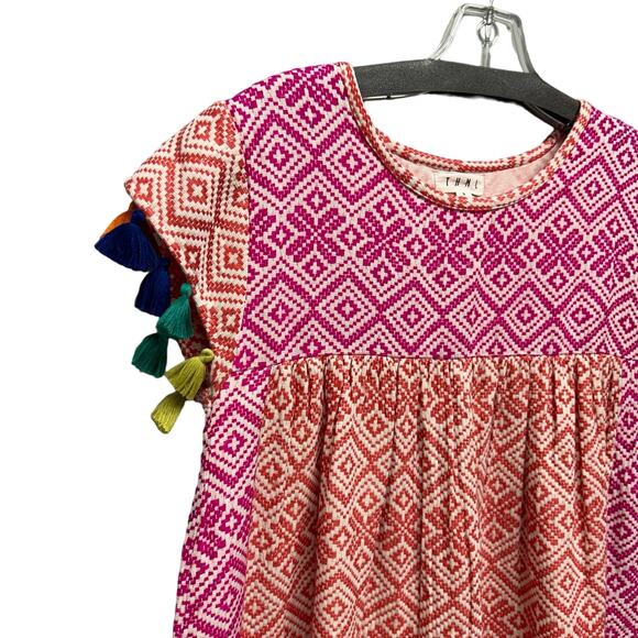 THML Multicolor Printed Tassel Sleeve Dress Small - Picture 5 of 6